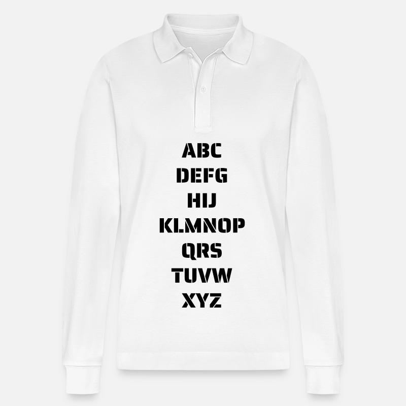 Das Alphabet - Stanley/Stella Unisex Bio-Langarm-Poloshirt Prepster - Weiß
