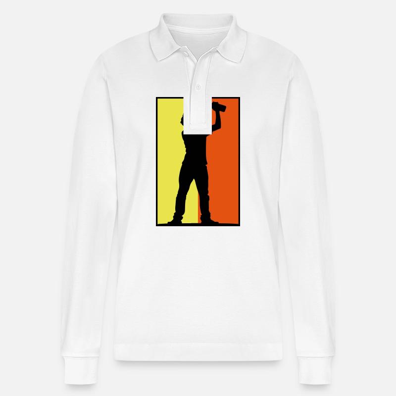 Trinker Bier - Stanley/Stella Unisex Bio-Langarm-Poloshirt Prepster - Weiß