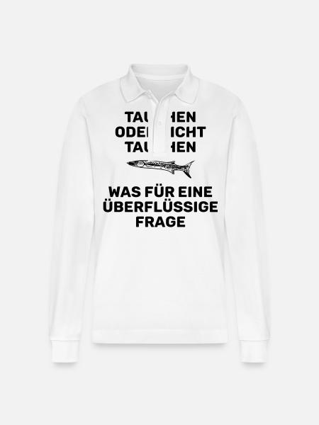 TAUCHEN ODER NICHT TAUCHEN - Stanley/Stella Unisex Bio-Langarm-Poloshirt Prepster - Weiß