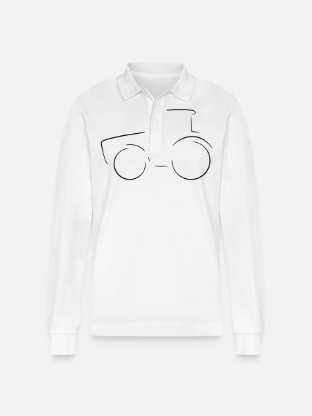 Tractor machine car - Stanley/Stella Organic Unisex Long-Sleeved Polo Shirt Prepster - white