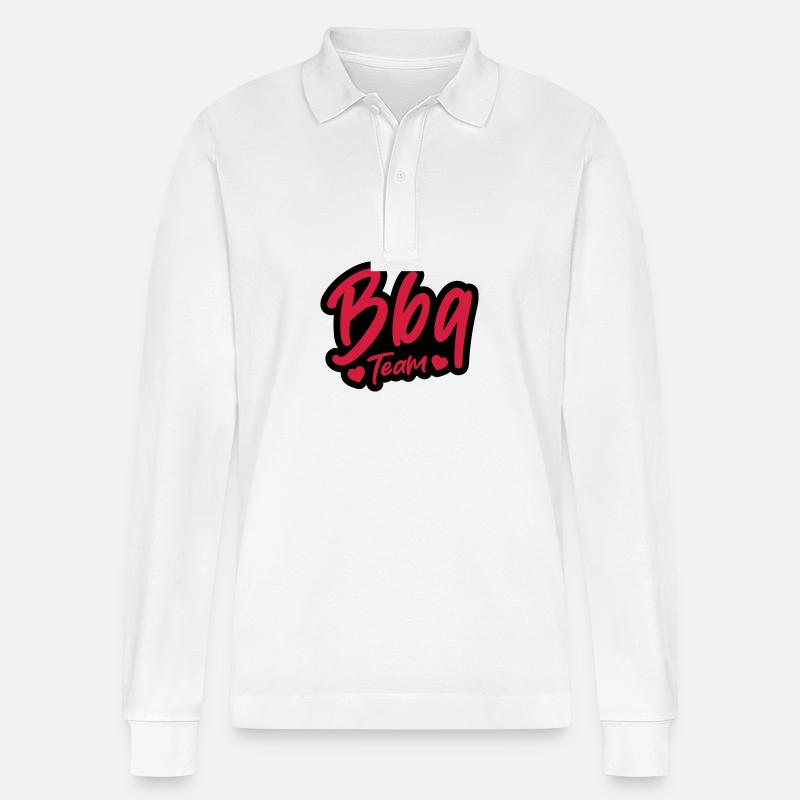BBQ Grill Team - Stanley/Stella Unisex Bio-Langarm-Poloshirt Prepster - Weiß