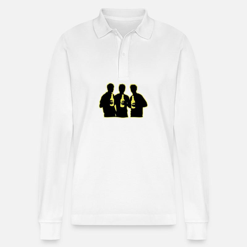 Team Bier Mannschaft - Stanley/Stella Unisex Bio-Langarm-Poloshirt Prepster - Weiß
