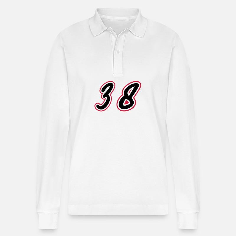 38 Symbole numérique - Polo à manches longues bio PREPSTER Stanley/Stella Unisexe - blanc