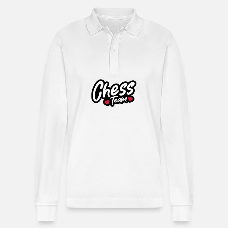 Chess Team - Stanley/Stella Unisex Bio-Langarm-Poloshirt Prepster - Weiß