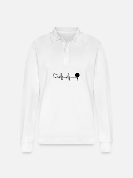 Pan Kitchen Heartbeat - Stanley/Stella Organic Unisex Long-Sleeved Polo Shirt Prepster - white