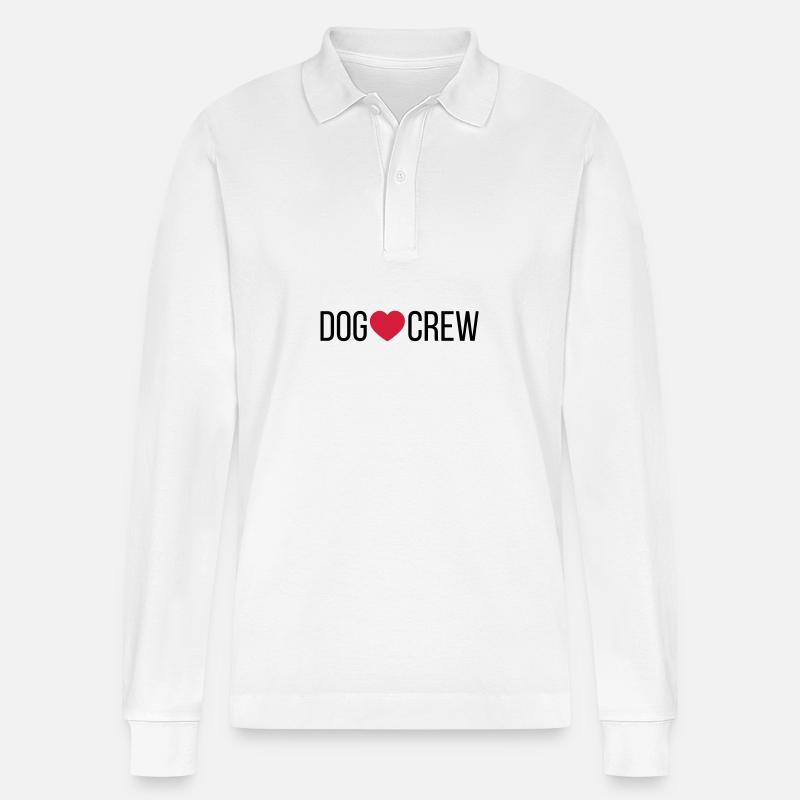Chien Crew Coeur - Polo à manches longues bio PREPSTER Stanley/Stella Unisexe - blanc