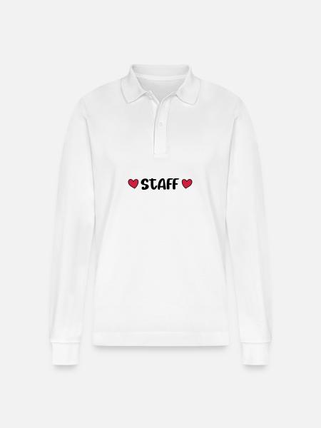Staff Heart - Stanley/Stella Organic Unisex Long-Sleeved Polo Shirt Prepster - white