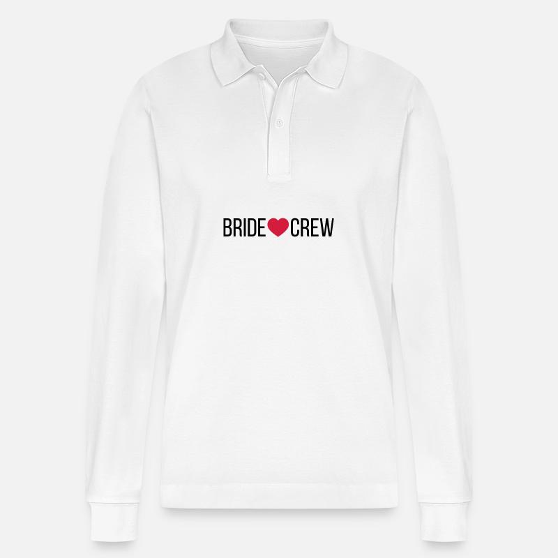 Bride Crew Herz - Stanley/Stella Unisex Bio-Langarm-Poloshirt Prepster - Weiß