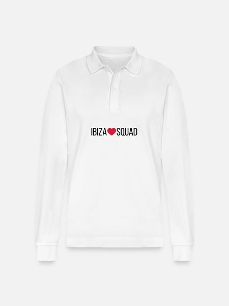 Ibiza Squad Heart - Stanley/Stella Organic Unisex Long-Sleeved Polo Shirt Prepster - white