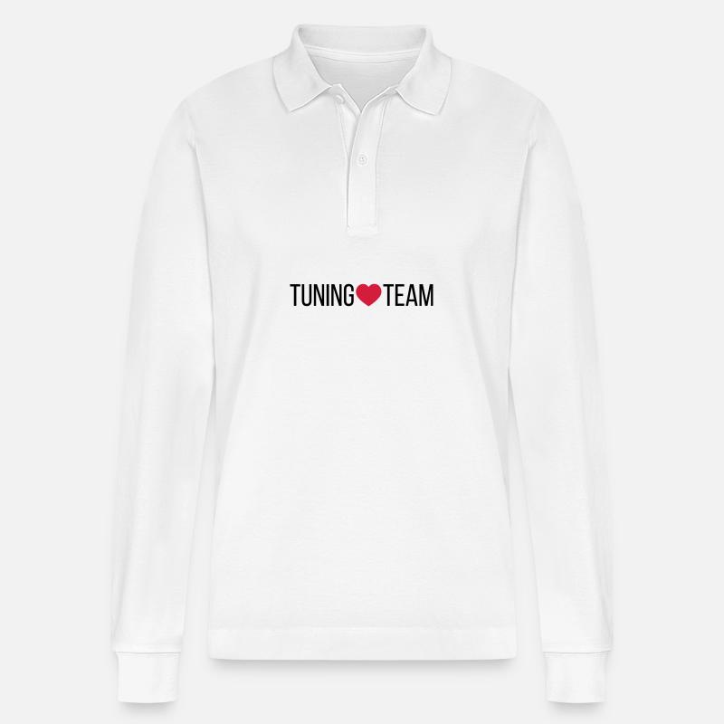 Tuning Team Herz - Stanley/Stella Unisex Bio-Langarm-Poloshirt Prepster - Weiß