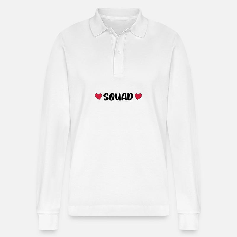 Squad Herz - Stanley/Stella Unisex Bio-Langarm-Poloshirt Prepster - Weiß