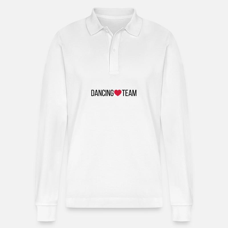 Dancing Team Herz - Stanley/Stella Unisex Bio-Langarm-Poloshirt Prepster - Weiß