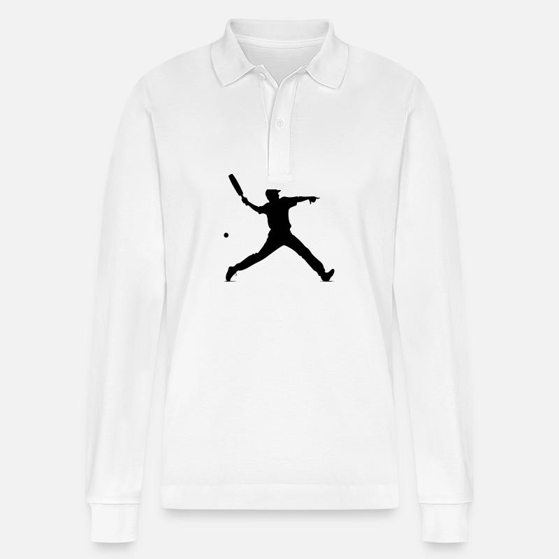 Silhouette d’homme de cricket - Polo à manches longues bio PREPSTER Stanley/Stella Unisexe - blanc
