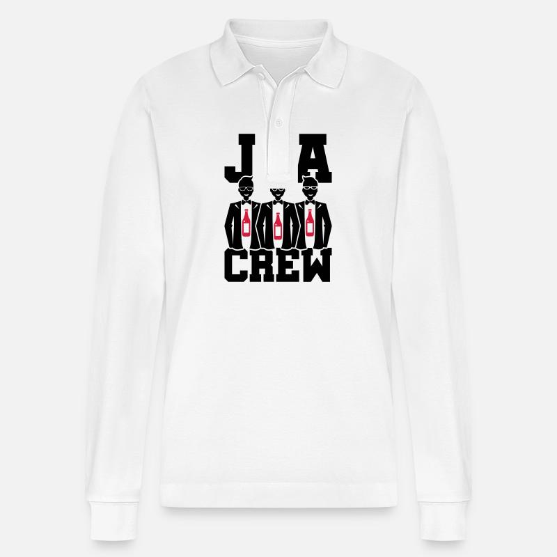 Junggesellenabschied Crew - Stanley/Stella Unisex Bio-Langarm-Poloshirt Prepster - Weiß