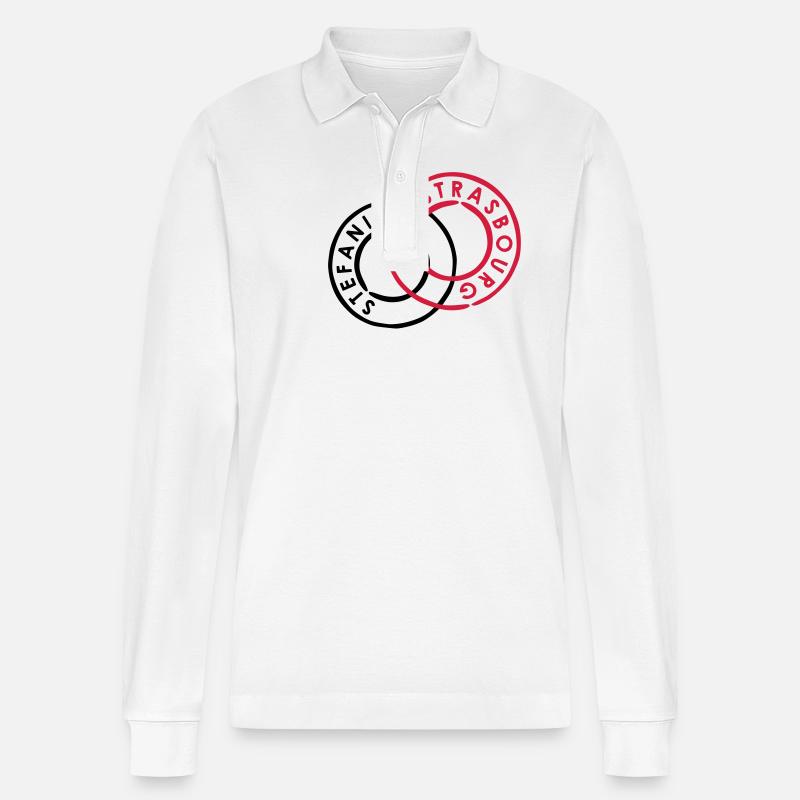 Stefanie - Stanley/Stella Unisex Bio-Langarm-Poloshirt Prepster - Weiß