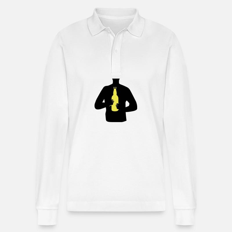 Trinken Party Bier - Stanley/Stella Unisex Bio-Langarm-Poloshirt Prepster - Weiß