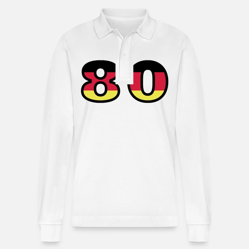 Maillot Allemagne numéro 80 - Polo à manches longues bio PREPSTER Stanley/Stella Unisexe - blanc
