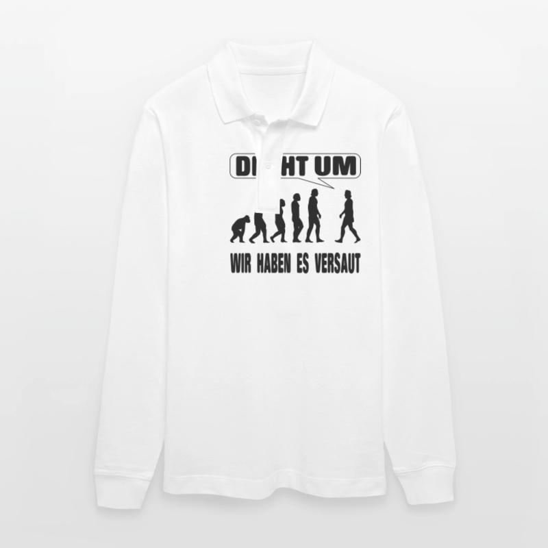 Evolution - We screwed it up Stanley/Stella Organic Unisex Long-Sleeved Polo Shirt Prepster