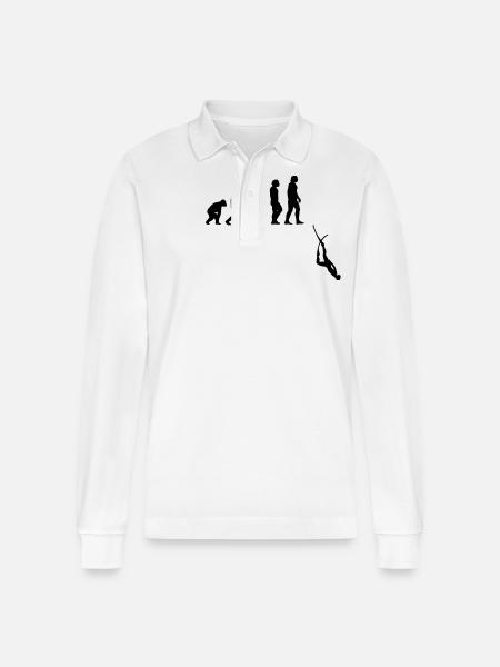 Evolution Apnée Plongée - Polo à manches longues bio PREPSTER Stanley/Stella Unisexe - blanc
