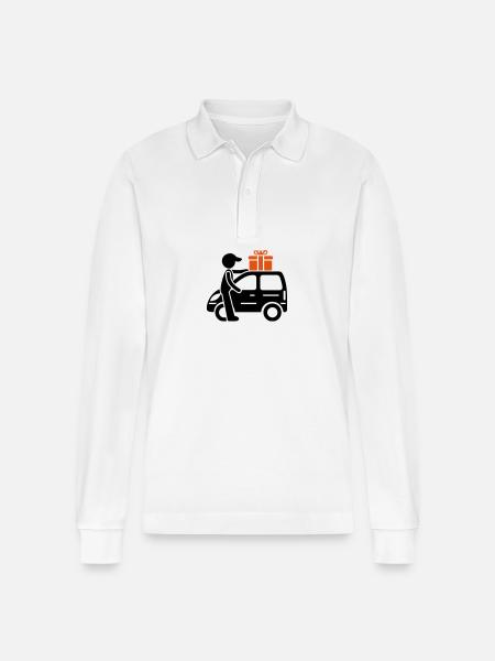 Package Service Delivery - Stanley/Stella Organic Unisex Long-Sleeved Polo Shirt Prepster - white