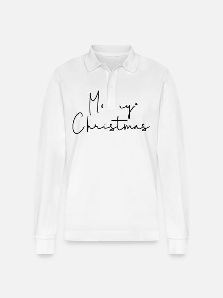 Joyeux Noël - Polo à manches longues bio PREPSTER Stanley/Stella Unisexe - blanc