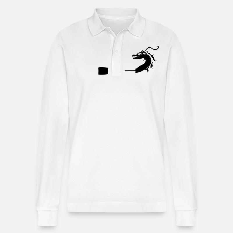 Drachenboot Paddel - Dragonboat Paddle - Stanley/Stella Unisex Bio-Langarm-Poloshirt Prepster - Weiß