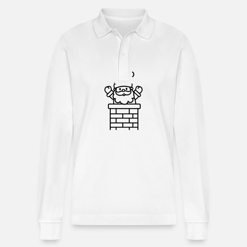 Weihnachtsmann Lustig - Stanley/Stella Unisex Bio-Langarm-Poloshirt Prepster - Weiß