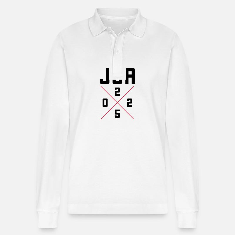 Jga 2025 Junggesellenabschied - Stanley/Stella Unisex Bio-Langarm-Poloshirt Prepster - Weiß