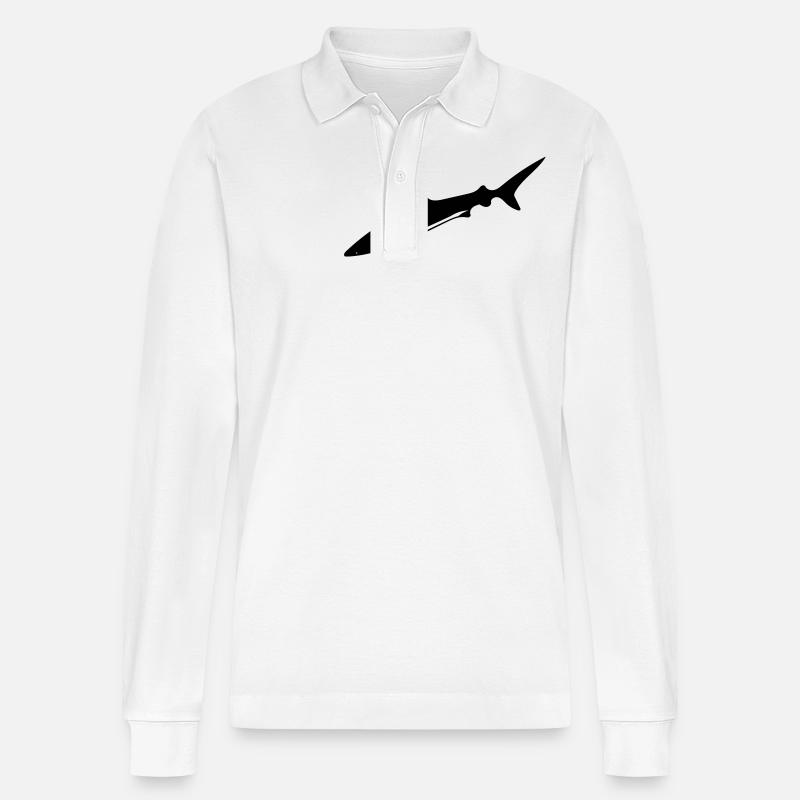 Hai - Vector Design - Polo à manches longues bio PREPSTER Stanley/Stella Unisexe - blanc