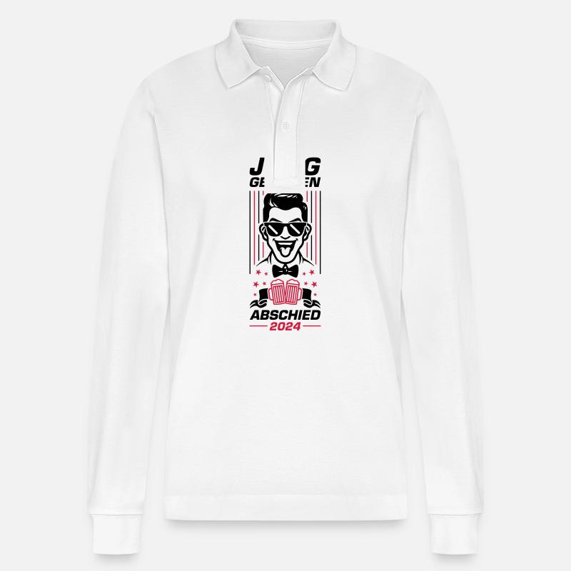 Junggesellen Abschied 2024 - Stanley/Stella Unisex Bio-Langarm-Poloshirt Prepster - Weiß