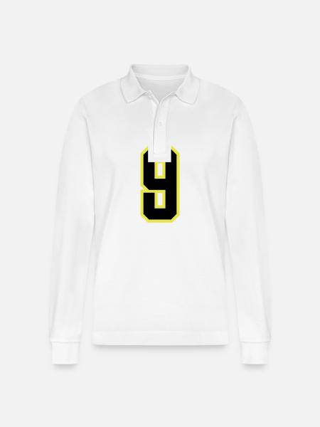 9 Number Leotard - Stanley/Stella Organic Unisex Long-Sleeved Polo Shirt Prepster - white