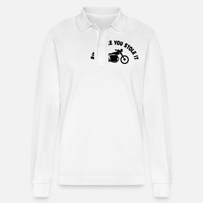 Motorrad - Stanley/Stella Unisex Bio-Langarm-Poloshirt Prepster - Weiß