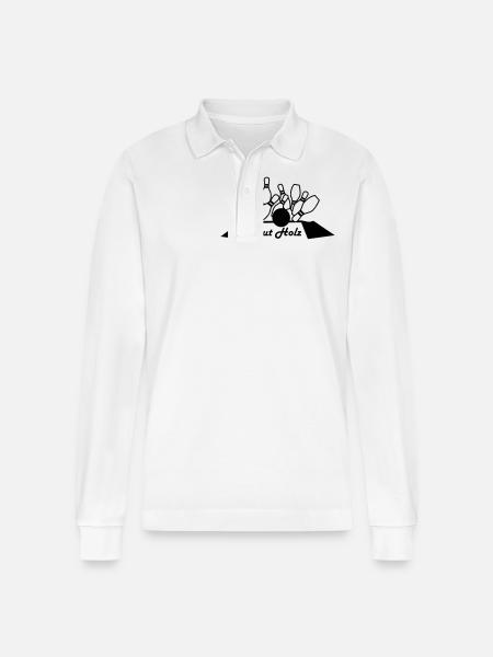 kegeln - Stanley/Stella Unisex Bio-Langarm-Poloshirt Prepster - Weiß
