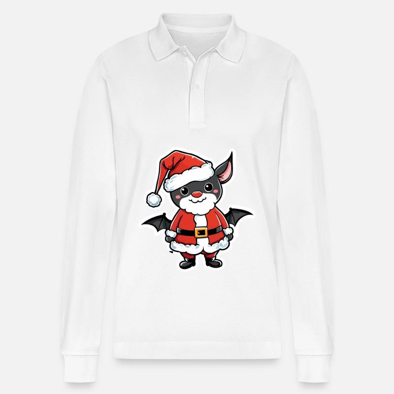 Noël de chauve-souris - Polo à manches longues bio PREPSTER Stanley/Stella Unisexe - blanc