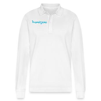 Tuesday, available every weekday, nettsfetz.de - Stanley/Stella Organic Unisex Long-Sleeved Polo Shirt Prepster - white - Front - Anna (173cm) & Nico (186cm)