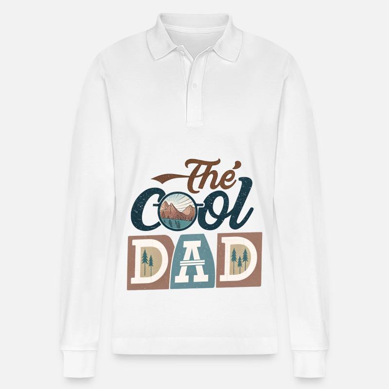The Cool Dad - Stanley/Stella Unisex Bio-Langarm-Poloshirt Prepster - Weiß