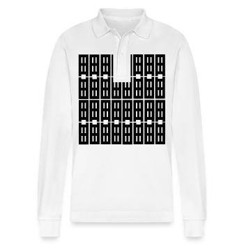 ce design unique - Polo à manches longues bio PREPSTER Stanley/Stella Unisexe - blanc - Devant - Anna (173cm) & Nico (186cm)