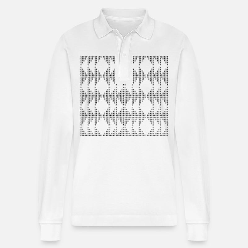 Einzigartiges D-Muster - Stanley/Stella Unisex Bio-Langarm-Poloshirt Prepster - Weiß