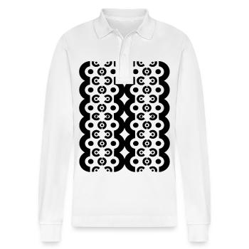 Nouveau design - Polo à manches longues bio PREPSTER Stanley/Stella Unisexe - blanc - Devant - Anna (173cm) & Nico (186cm)