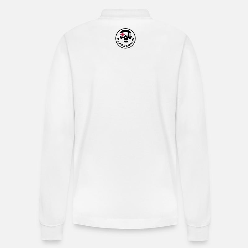 Mr. Adrenalin Pilot - Stanley/Stella Unisex Bio-Langarm-Poloshirt Prepster - Weiß
