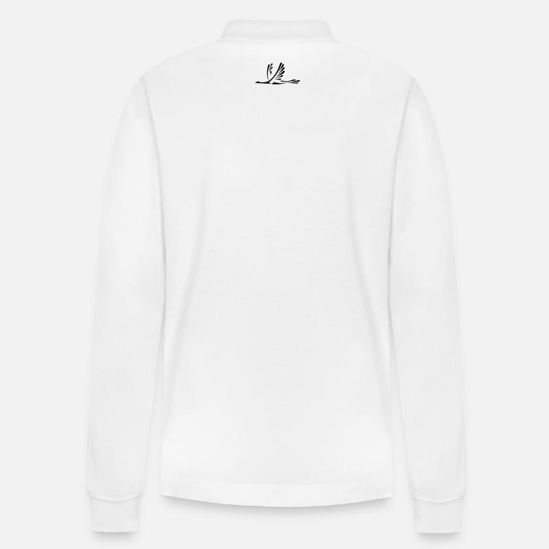 Flugzeug - Stanley/Stella Unisex Bio-Langarm-Poloshirt Prepster - Weiß