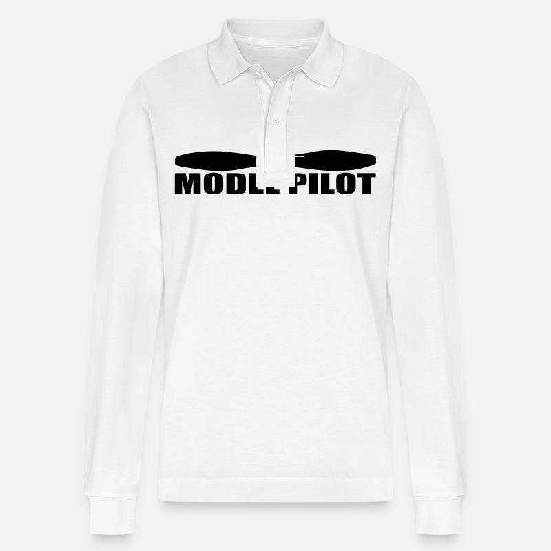 model pilot - Stanley/Stella Unisex Bio-Langarm-Poloshirt Prepster - Weiß