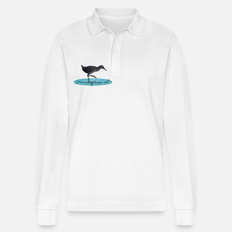 water rail - Stanley/Stella Unisex Bio-Langarm-Poloshirt Prepster - Weiß