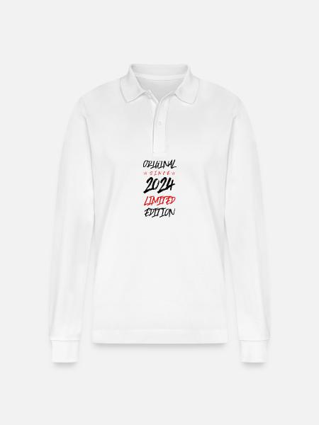 2024 Limited Edition - Stanley/Stella Organic Unisex Long-Sleeved Polo Shirt Prepster - white