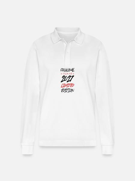 2027 Limited Edition - Stanley/Stella Organic Unisex Long-Sleeved Polo Shirt Prepster - white