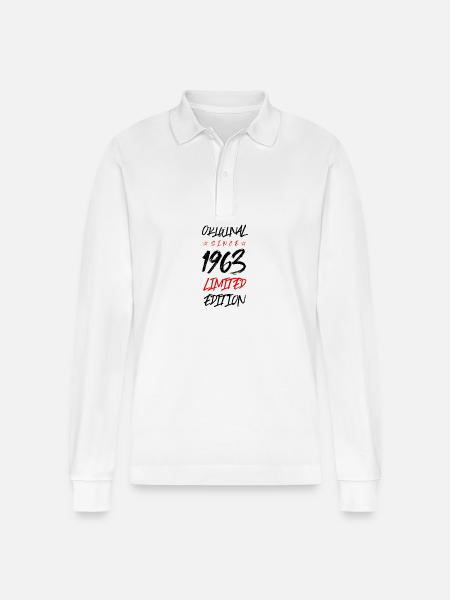 1963 Limited Edition - Stanley/Stella Organic Unisex Long-Sleeved Polo Shirt Prepster - white