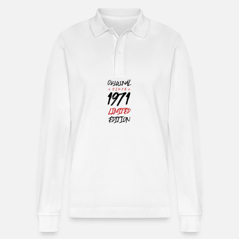 1971 Édition limitée - Polo à manches longues bio PREPSTER Stanley/Stella Unisexe - blanc