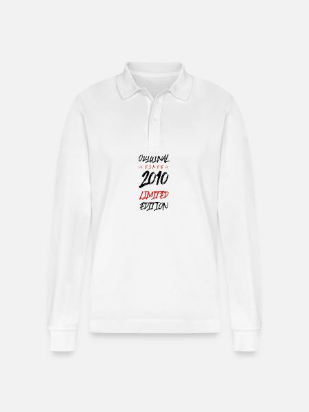 2010 limited edition - Stanley/Stella Unisex Bio-Langarm-Poloshirt Prepster - Weiß