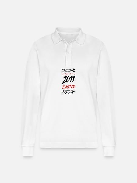 2011 Limited Edition - Stanley/Stella Organic Unisex Long-Sleeved Polo Shirt Prepster - white