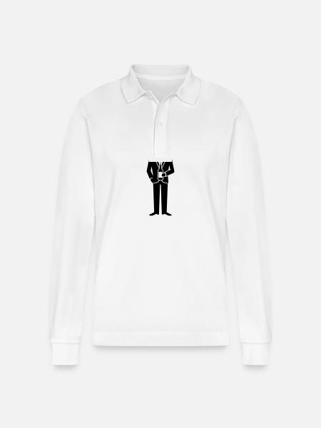Groom Wedding Team - Stanley/Stella Organic Unisex Long-Sleeved Polo Shirt Prepster - white